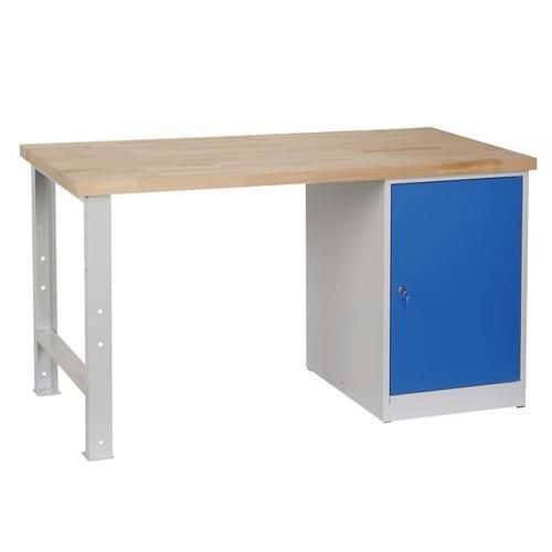(obrázek pro) Dílenský stůl Weld se skříňkou 80 cm, 84 x 150 x 68,5 cm, šedý