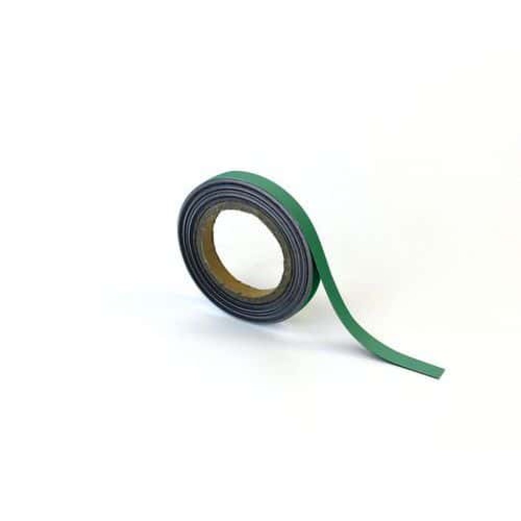 Magnetická páska na regály Manutan, 10 m, zelená, šířka 15 mm (MB-179132)