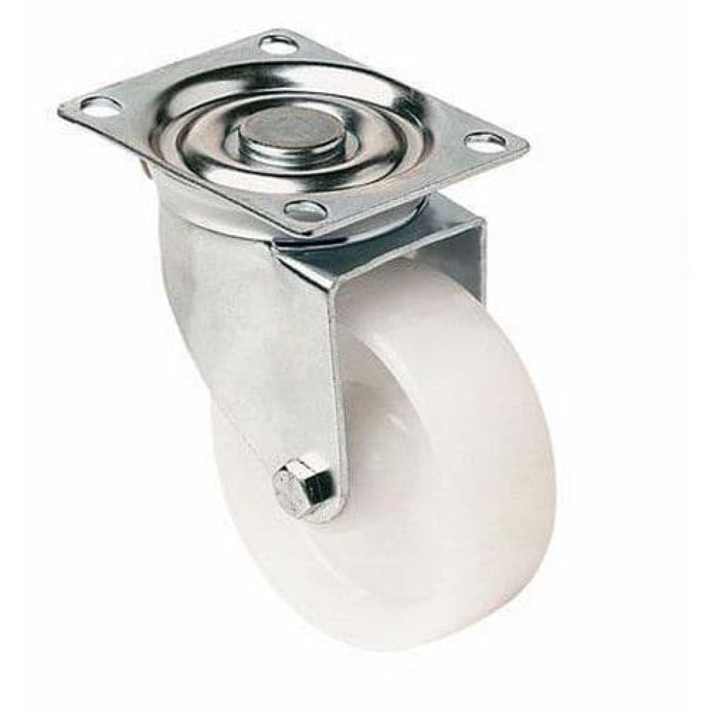 (obrázek pro) Polypropylenové transportní kolo s přírubou, průměr 50 mm, otočné, kluzné ložisko