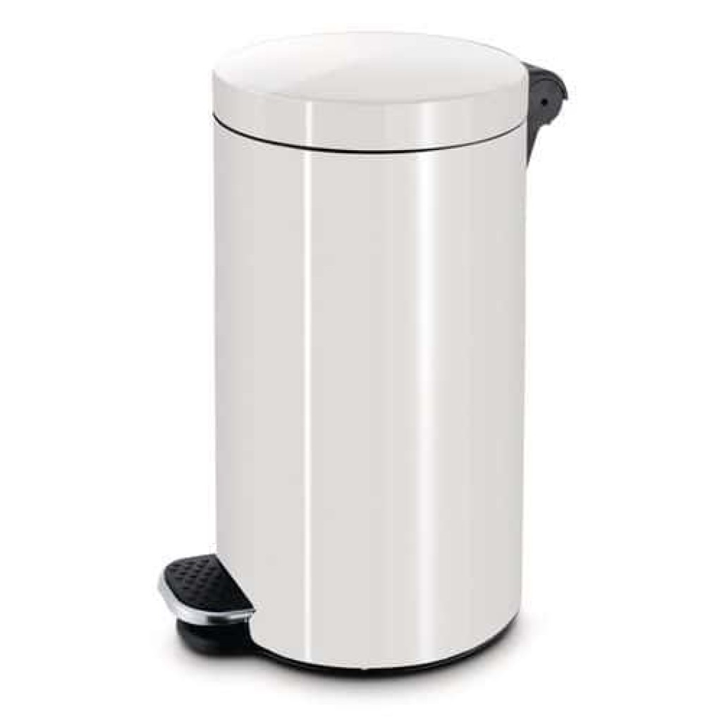 (obrázek pro) Kovový odpadkový koš Basic, objem 30 l, bílý