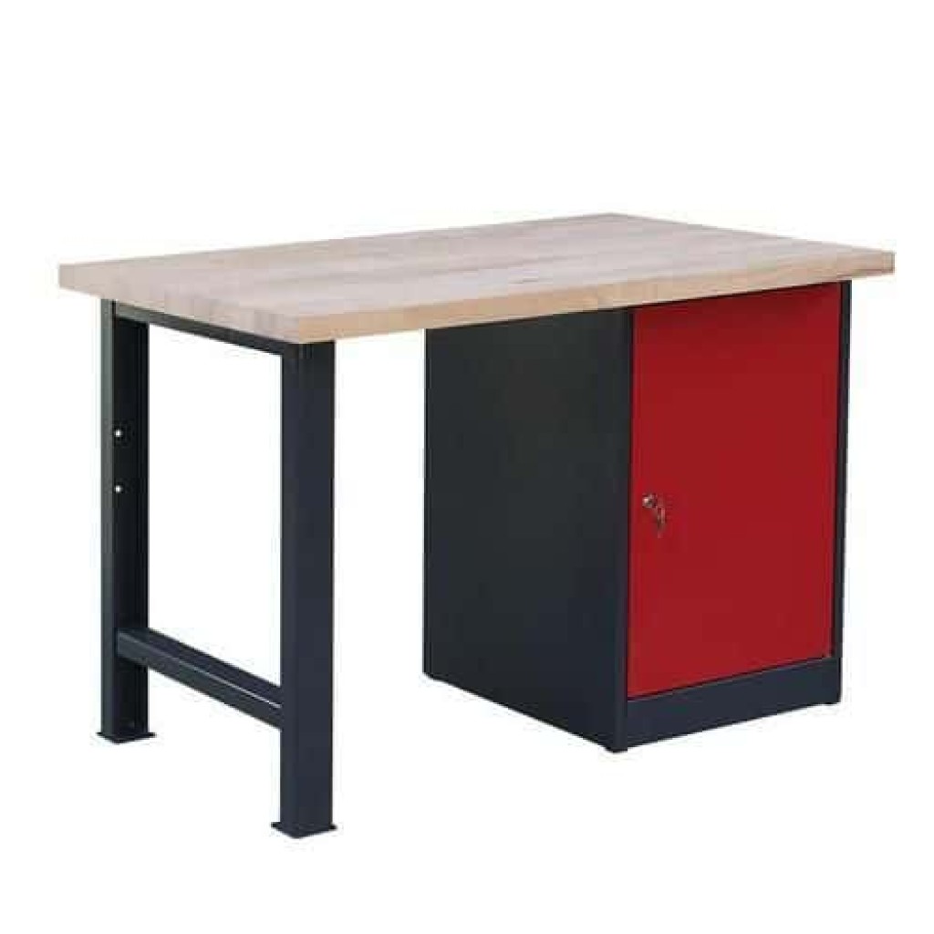 (obrázek pro) Dílenský stůl Weld se skříňkou 80 cm, 84 x 120 x 80 cm, antracit