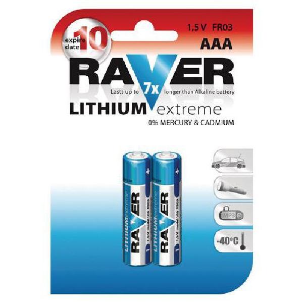 Fotografie Lithiová baterie RAVER FR03 (AAA), blistr Raver A10:1321112000