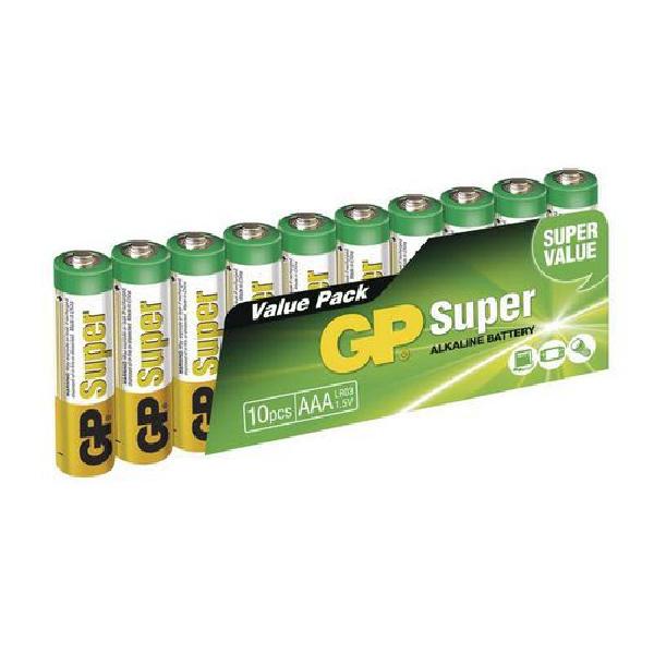 Fotografie Alkalická baterie GP SUPER LR03 (AAA), 10ks Gp batteries GP SUPER B1310G GP Batteries A126:51069