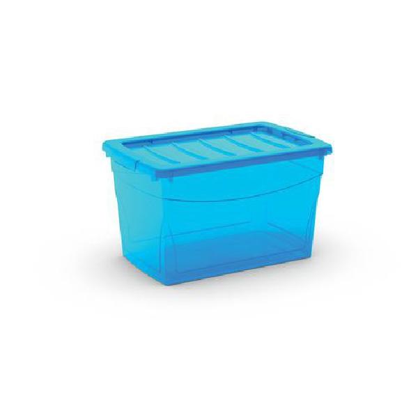 Plastový úložný box s víkem, modrý, 29 l (MB-122015)