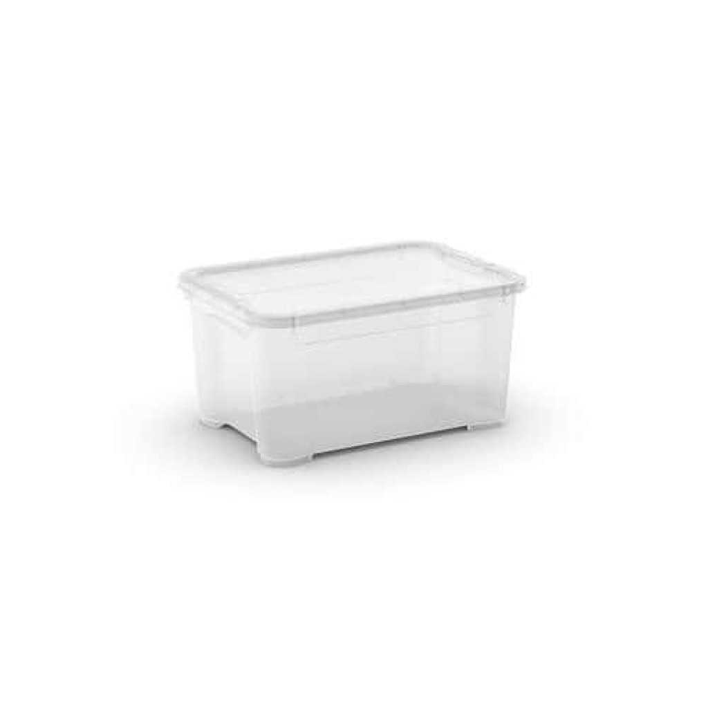 (obrázek pro) Plastový úložný box s víkem, průhledný, 13,5 l
