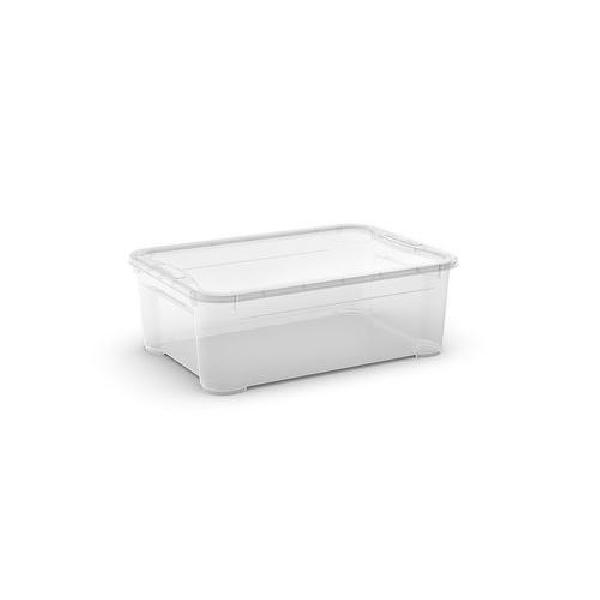 Plastový úložný box s víkem, průhledný, 31 l (MB-122020)