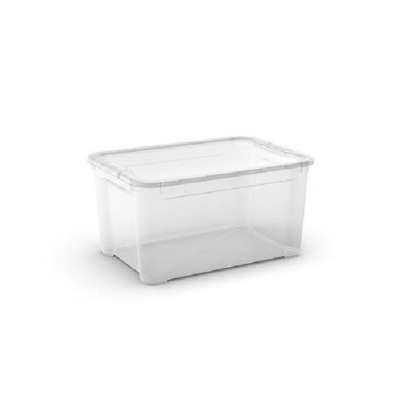 Plastový úložný box s víkem, průhledný, 47 l (MB-122021)