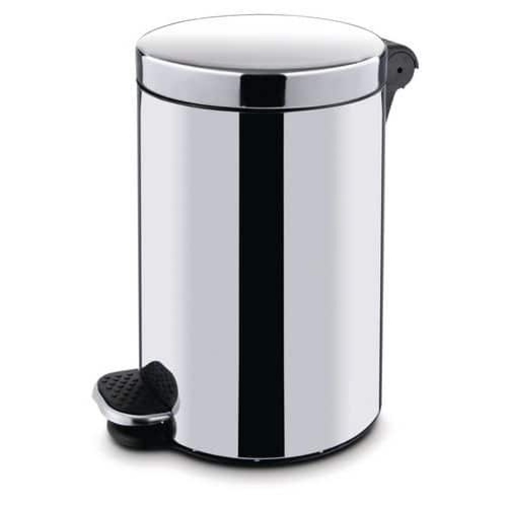 (obrázek pro) Kovový odpadkový koš Basic, objem 5 l, lesklý nerez