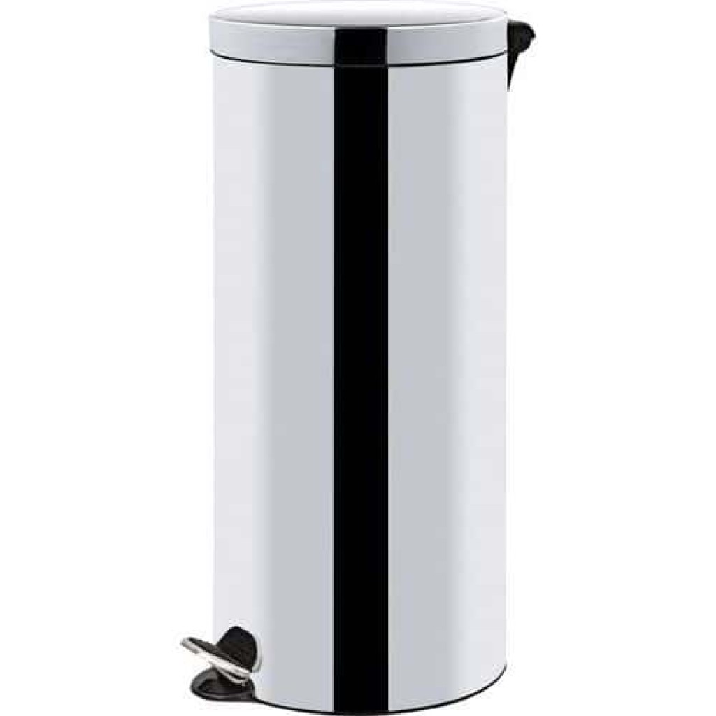 (obrázek pro) Kovový odpadkový koš Basic, objem 30 l, lesklý nerez
