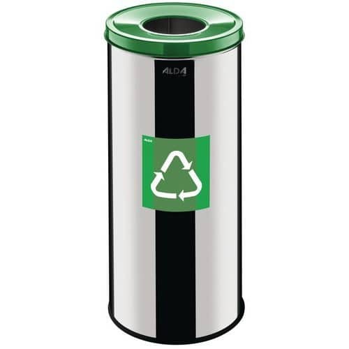(obrázek pro) Kovový odpadkový koš Prestige EKO na tříděný odpad, objem 45 l, zelený