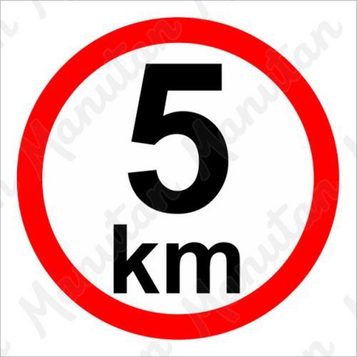 (obrázek pro) Omezení rychlosti 5 km/h, samolepka 210 x 210 x 0,1 mm