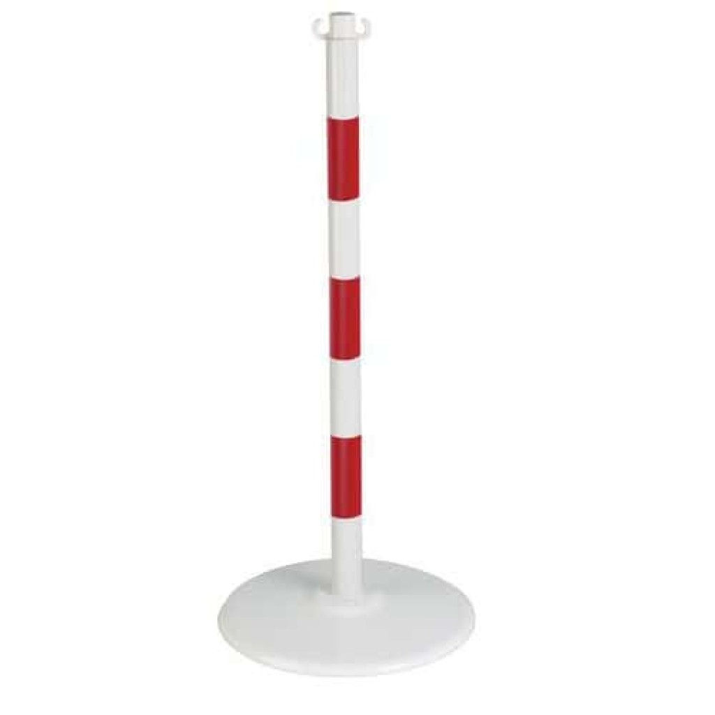 (obrázek pro) Kovové zahrazovací sloupky Wing, výška 80 cm, 2 ks, bílé/červené