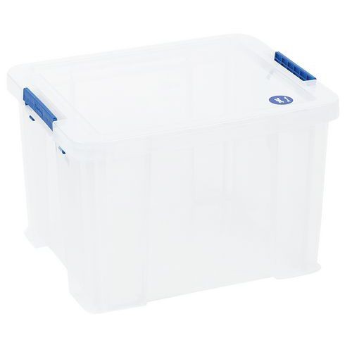 (obrázek pro) Plastové úložné boxy s víkem na klip Manutan Expert, 36 l