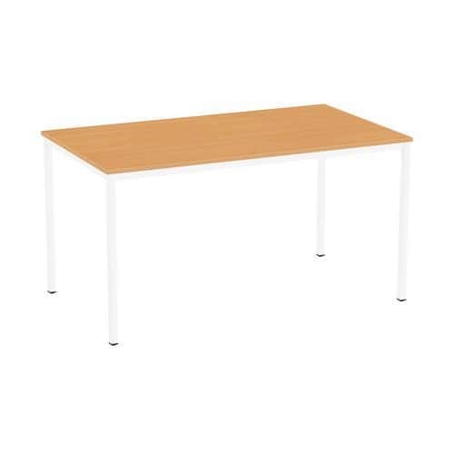 (obrázek pro) Jídelní stůl Versys s bílým podnožím RAL 9003, 140 x 80 x 74,3 cm, buk