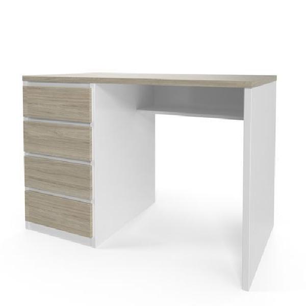 Kancelářský stůl Viva s levými zásuvkami, 110 x 76 x 60 cm, dub oyster/bílý (MB-1250063)