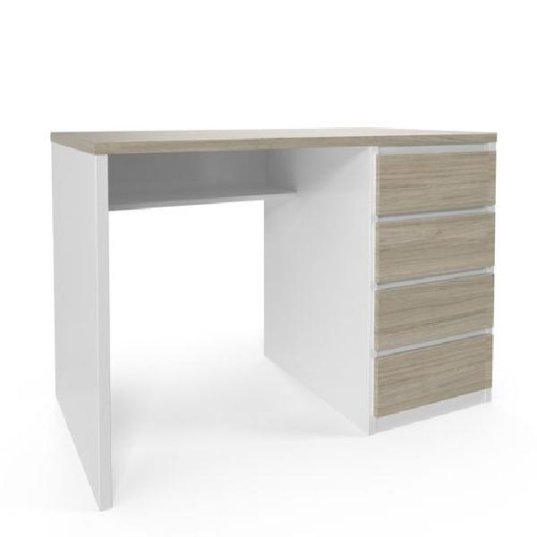 Kancelářský stůl Viva s pravými zásuvkami, 110 x 76 x 60 cm, dub oyster/bílý (MB-1250066)