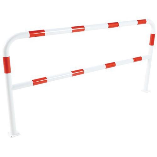 (obrázek pro) Kovová zábrana Manutan Expert, délka 200 cm, průměr 59 mm, bílá/červená