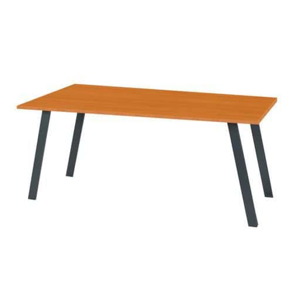 (obrázek pro) Kancelářský stůl Manutan Standard, 140 x 80 x 75 cm, šikmé provedení, podnoží antracit, třešeň
