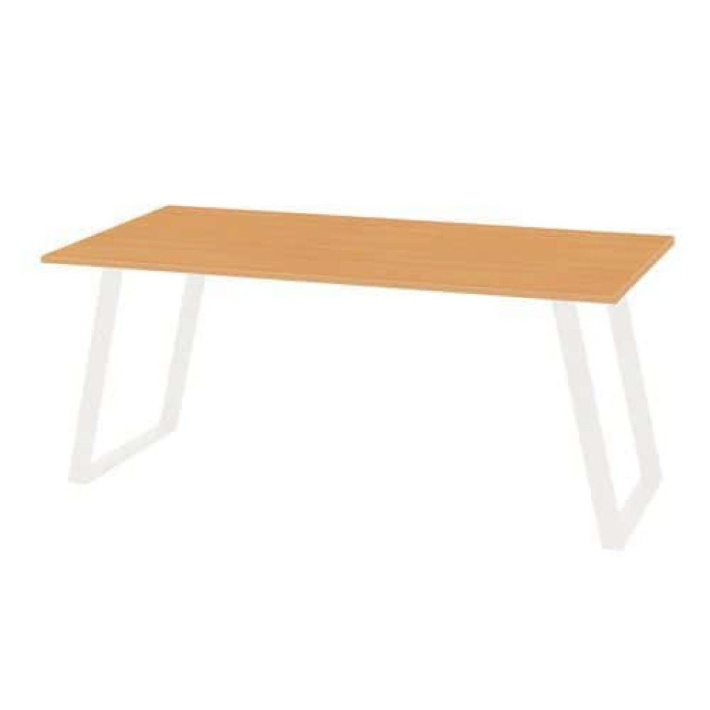 (obrázek pro) Kancelářský stůl Manutan Shape, 160 x 80 x 75 cm, šikmé provedení, podnoží bílé, buk