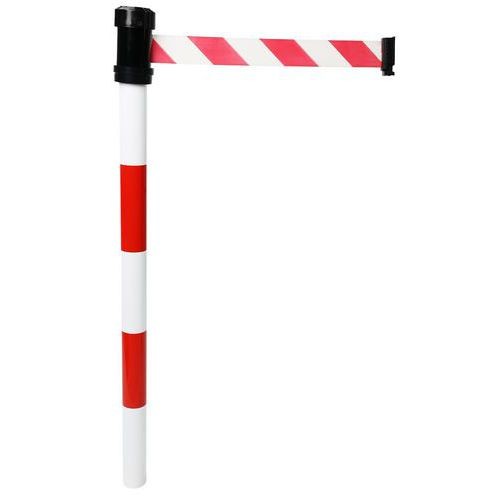 (obrázek pro) Zahrazovací sloupek s pásem Marty, 4 m, červený/bílý
