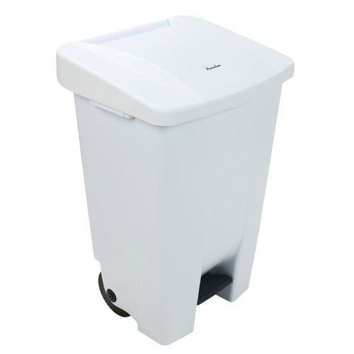 (obrázek pro) Plastový odpadkový koš Manutan Expert Handy, objem 80 l, bílý/bílý
