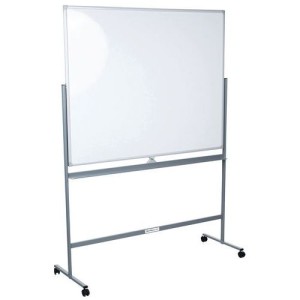 (obrázek pro) Mobilní bílá magnetická tabule Manutan Expert Basic, oboustranná, 120 x 180 cm