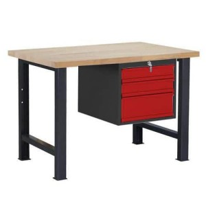 (obrázek pro) Dílenský stůl Weld se 3 zásuvkami, 84 x 120 x 80 cm, antracit