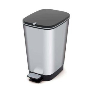 (obrázek pro) Plastový odpadkový koš Chic, objem 35 l, stříbrný