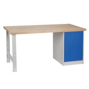 (obrázek pro) Dílenský stůl Weld se skříňkou 80 cm, 84 x 170 x 80 cm, šedý