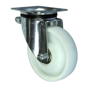 (obrázek pro) Nylonové transportní kolo s přírubou, průměr 150 mm, otočné, valivé ložisko