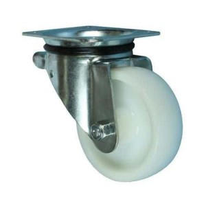 (obrázek pro) Nylonové transportní kolo s přírubou, průměr 125 mm, otočné, kluzné ložisko