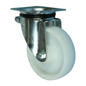 (obrázek pro) Nylonové transportní kolo s přírubou, průměr 150 mm, otočné, kluzné ložisko