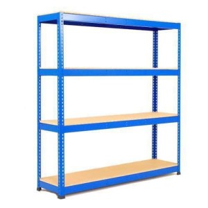 (obrázek pro) Kovový regál Rapid 1, 198 x 152,5 x 91,5 cm, 340 kg/police, 4 dřevotřískové police, modrý