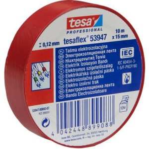 (obrázek pro) Elektroizolační PVC páska Tesa, šířka 15 mm, červená