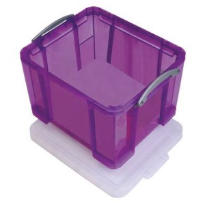 Plastov lon box s vkem na klip, fialov, 35 l