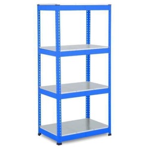 (obrázek pro) Kovový regál Rapid 1, 198 x 91,5 x 45,5 cm, 440 kg/police, 4 ocelové panely, modrý