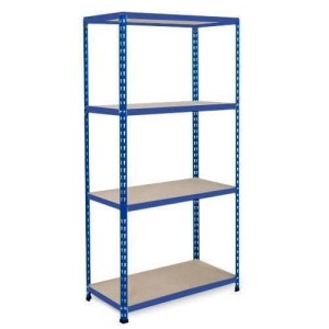 (obrázek pro) Kovový regál Rapid 2, 160 x 122 x 73 cm, 200 kg/police, 4 dřevotřískové police, modrý