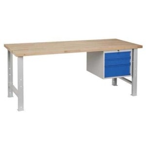 (obrázek pro) Dílenský stůl Weld se 3 zásuvkami, 84 x 200 x 80 cm, šedý