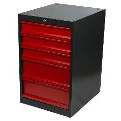 Zásuvkový kontejner, 80 x 51 x 59 cm, 5 zásuvek, antracit/červený