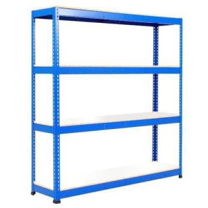 (obrázek pro) Kovový regál Rapid 1, 198 x 152,5 x 76 cm, 340 kg/police, 4 laminované police, modrý