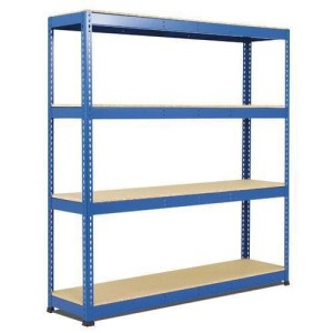 (obrázek pro) Kovový regál Rapid 1, 198 x 213,4 x 76 cm, 620 kg/police, 4 dřevotřískové police, modrý