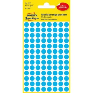 (obrázek pro) Samolepicí kulaté etikety Avery Zweckform, papírové, průměr 8 mm, modré