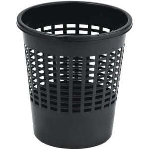 (obrázek pro) Plastový odpadkový koš Office, objem 10 l, černý