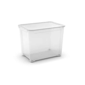 (obrázek pro) Plastový úložný box s víkem, průhledný, 70 l