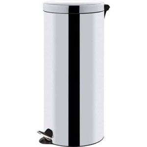 (obrázek pro) Kovový odpadkový koš Basic, objem 30 l, lesklý nerez