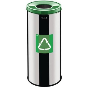 (obrázek pro) Kovový odpadkový koš Prestige EKO na tříděný odpad, objem 45 l, zelený