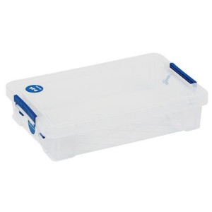 (obrázek pro) Plastový úložný box s víkem na klip Manutan Expert, 5,5 l