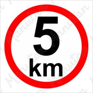 (obrázek pro) Omezení rychlosti 5 km/h, samolepka 210 x 210 x 0,1 mm