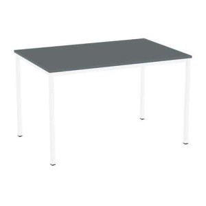 (obrázek pro) Jídelní stůl Versys s bílým podnožím RAL 9003, 120 x 80 x 74,3 cm, tmavě šedý