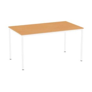 (obrázek pro) Jídelní stůl Versys s bílým podnožím RAL 9003, 140 x 80 x 74,3 cm, buk